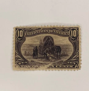 Hardships of Immigration U.S. 290 black 10 cent stamp 1898 Unused OG-PH M292 - Picture 1 of 2