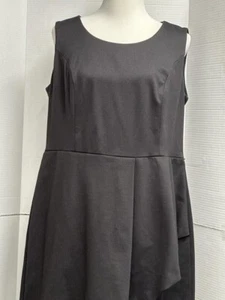 Style & Co Dress Womens 16W Black Asymmetric Boho Overlap Midi - Picture 1 of 9