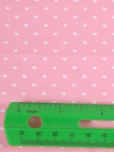 100% cotton fabric quilting material peach orange MINI HEARTS vintage 4 yards - Picture 1 of 7