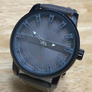 TAVAN Mens Black Case Brown Band Japan Movement Analog Quartz Watch~New Battery - Picture 1 of 5