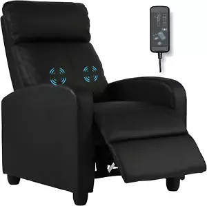 Massage Recliner Chair Padded Wide Seat Sofa Wingback Single Sofa with Footrest - Picture 1 of 7