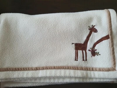 Kidsline Vintage Giraffe mommy calf Baby Blanket Lovey Brown trim 30"× 40"  - Image 1 of 4