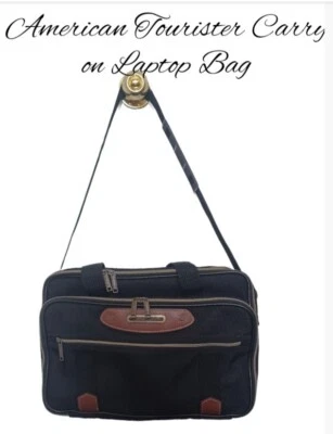 American Tourister Kenya Black/ Brown Luggage Bag Messenger/15" Laptop Bag - Image 1 of 4