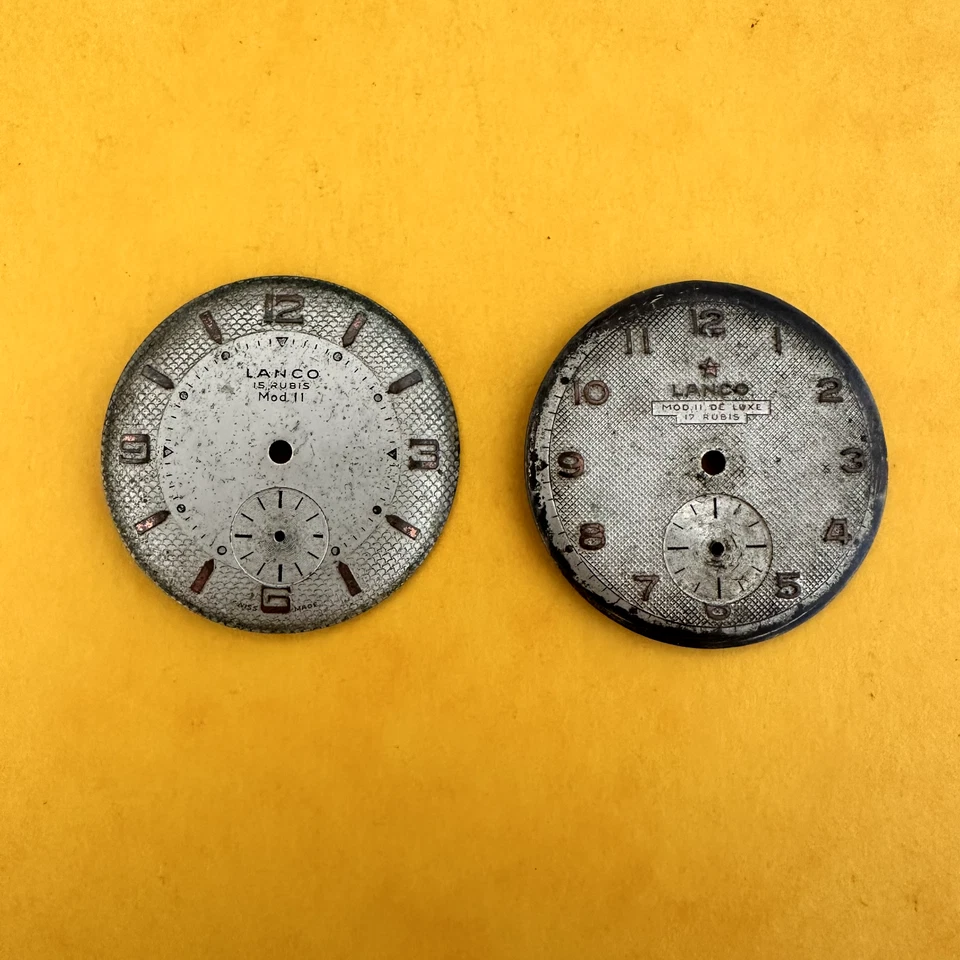 Lanco Mod 11 & Mod 11 De Luxe mostrador rosa índice 33mm lote de 2 peças - Imagem 1 de 2