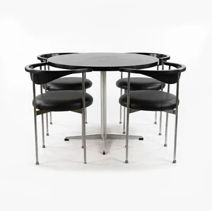 1963 Frederik Sieck Fritz Hansen 3200 Dining Chairs + Jacobsen A623 Dining Table - Picture 1 of 12