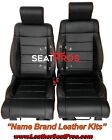 Leather Seat Covers for 2007-12 Jeep Wrangler 2 or 4 Door Black Red Stitching 