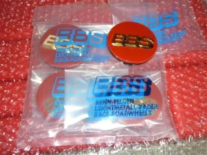Genuine BBS Wheel Center Caps Red Gold Emblem 70mm with Ring 56.24.126 Set of 4 - Picture 1 of 6