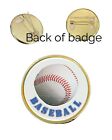 Baseball Ball 27mm Metal Lapel Pin Badge Domed Insert