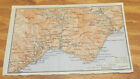 1909 Antique Color Map Of Majori & Cape D?Orso Area, Italy