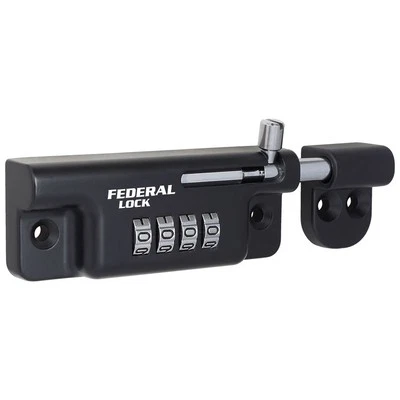 Federal Lock 4 Digit Combination Sliding Bolt Lock Keyless - Premium Security - Image 1 of 4
