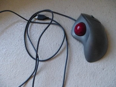 Logitech TrackMan Wheel USB-A Wired Trackball Mouse T-BB18 804360-1000 Right - Image 1 of 4