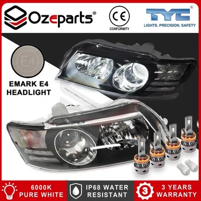 Pair Projector Headlights + Full Set LED Globes Holden Commodore VZ SS Calais - Image 1 of 4