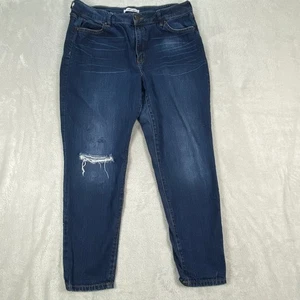 Refuge Jeans Womens 14 Blue Distressed Skinny Stretch Mid Rise Denim Raw Hem - Picture 1 of 12