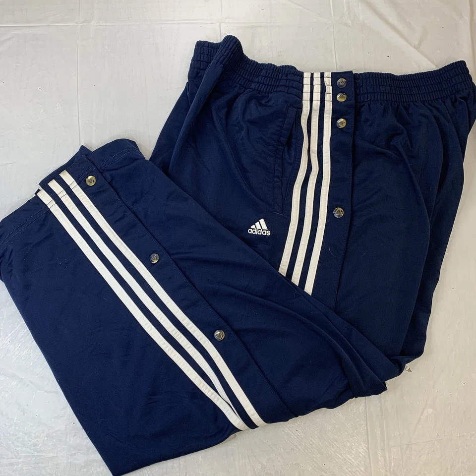 Pantalones de chándal Adidas Tearaway para hombre 2x forrados Break Away rayas a presión años 2000 Y2K Foto 1 de 4