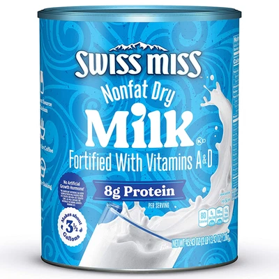 Swiss Miss Shelf Stable Nonfat Dry Powdered Milk, 45.43 oz. Canister – Fortified