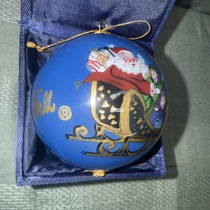 Vintage Christopher Radko Radio City Music Hall blau Santa Rentier Ornament in Box - Bild 1 von 10