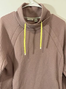 LL Bean Ridgeknit Crossneck Pullover Sweatshirt Damen Petite M Rosa Langarm - Bild 1 von 8