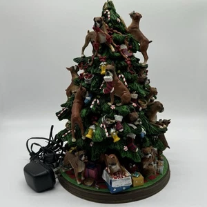 Danbury Mint Boxer Dog Christmas Tree With Lights 12" Tall Broken Ears No Star - Picture 1 of 17