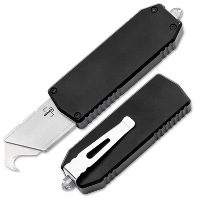 BÖKER PLUS® Utility OTF Rettungsmesser 42a Cuttermesser Hakenklinge EDC Schwarz - Bild 1 von 4