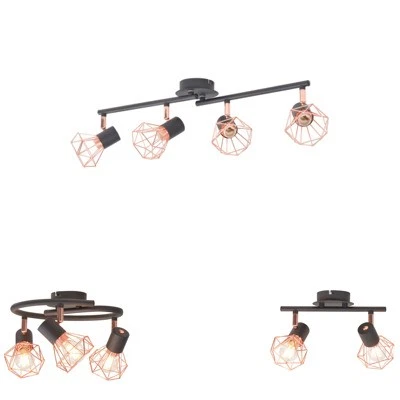 Ceiling Lamp with 2/3/4/6 Spotlights E14 Black and Copper Lighting vidaXL - image 1 of 2