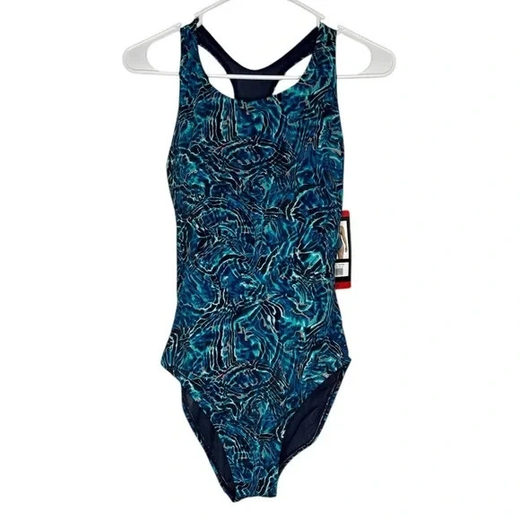 TYR Women's One Piece Blue & Black Swimsuit NWT Size Medium - Image 1 of 4