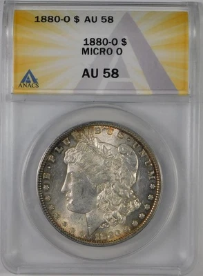 1880-O $1 Morgan Silver Dollar Coin ANACS AU58 **Micro O** - Image 1 of 2