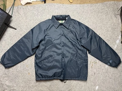 WearGuard Coaches Jacket Mens Medium Navy Sherpa Lined Made USA Snap Front - Image 1 of 4