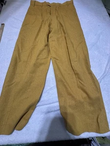 The Linen Connection Pants Mens 34x34 Yellow Cuffed Pleated Henri Valdise Retro - Picture 1 of 9