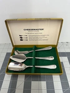 Vintage CHEESEMASTER Gentry Sheffield England 3 Piece Cheese Serving Set Unused - Picture 1 of 6