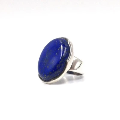 Anello uomo sigillo lapislazzuli argento 925 gioiello lapislazzuli blu 17,8... - Immagine 1 di 4