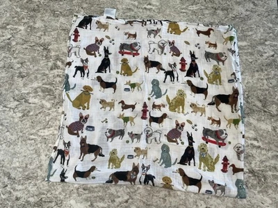 Little Unicorn Baby Swaddle Blanket Puppy Pet Dog Muslin Unisex Woof Baby Shower - Image 1 of 2