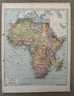 Africa – Antique Atlas Map c1930s – Geographia – British Map – Vintage Print - Image 1 of 4