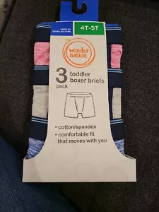 Wonder Nation Toddler Boys Underwear Boxer Briefs 3 Pack size 4T-5T New - Picture 1 of 4