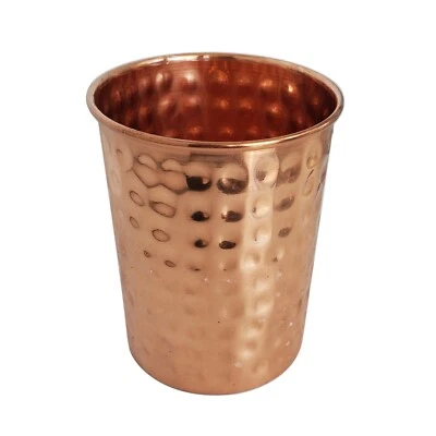 Pure Copper Cup 275 ml Tumbler Glass Mug Holistic Health Yoga American Ayurveda - Image 1 of 4