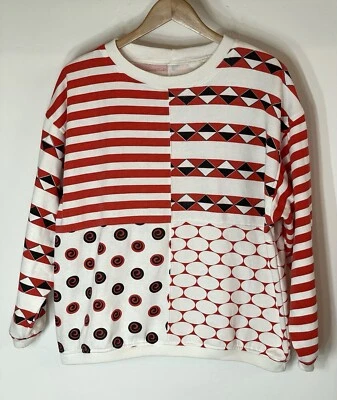 VTG 80s Fleece Sweat Shirt Street Wear Hip Hop Retro No SZ Tag SZ S/M (SEE FLAWS - Image 1 of 4