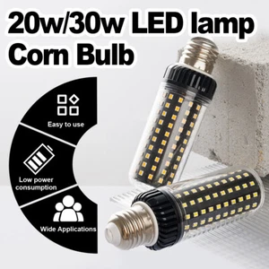 Led Lamp Corn Bulb 20w 30w Ac110v Ac220v White Smd2835 360beam Lampada E14 E27 - Picture 1 of 11