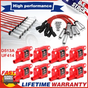 8 Ignition Coil+Spark Plug Wire For Cadillac CTS Escalade 2007-2014 V8 6.0L 6.2L - Picture 1 of 12