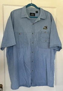 RedHead Men’s Shirt Size 2 XL Short Sleeve Button Up Bass Fish Embroidery - Picture 1 of 4