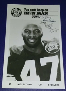 MEL BLOUNT AUTOGRAPHED Iron City Beer  PITTSBURGH STEELERS 50 SEASONS - Picture 1 of 1