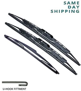 FRONT AND REAR WIPER BLADES SET FITS PEUGEOT 206 HATCHBACK 09/2001 - > - Picture 1 of 1