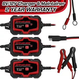 3PC 6V 12V Automatic Battery Charger Maintainer Trickle Float For Motorcycle Car - Picture 1 of 9