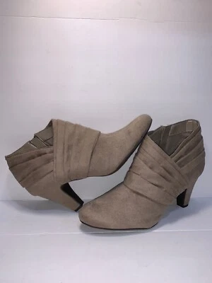 BOTINES MUJER DEXTER TALLA 11 M BEIGE Marrón Plisado Cremallera WS7-22 Foto 1 de 4