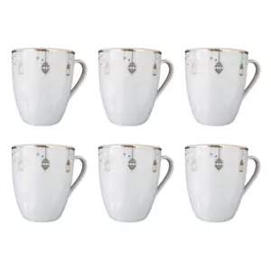 Lantern Gold Plated - 6pc Mug Set - Ceramic Porcelain China - Picture 1 of 1