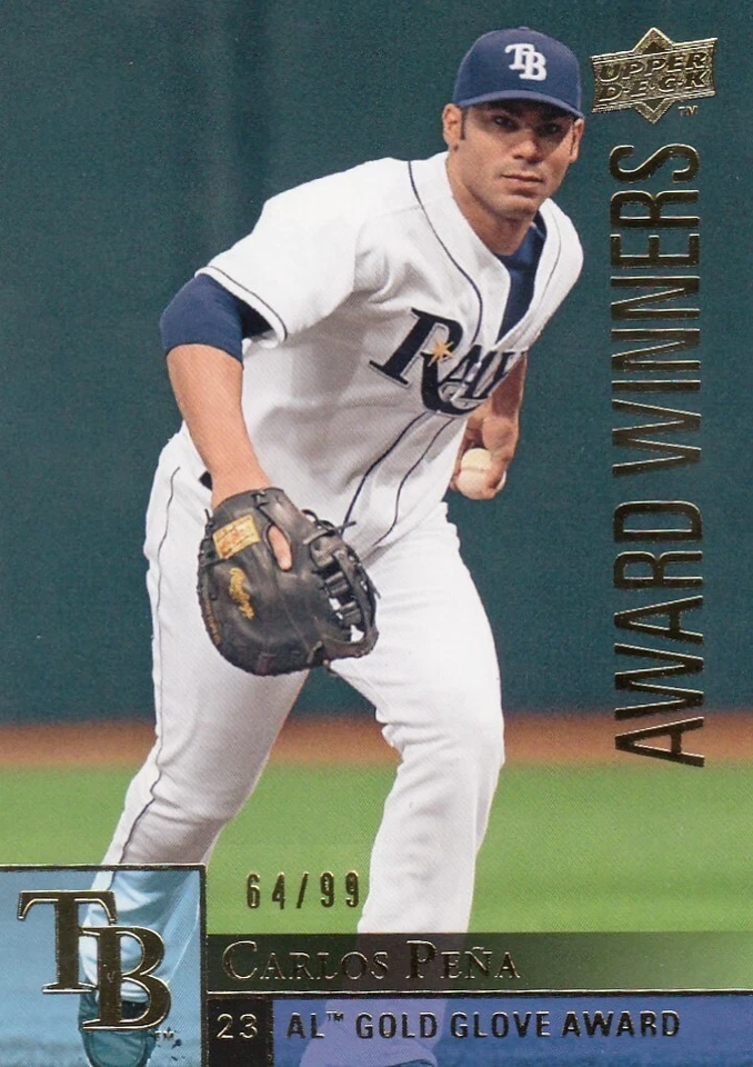 CARLOS PENA /99 UPPER DECK UD AWARD WINNERS GOLD TAMPA BAY RAYS #952 2009 09 - Image 1 of 1