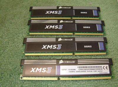 32GB Corsair CMX32GX3M4A1600C11 Memory RAM Module 1600MHz DDR3 SDRAM- 4 Sticks - Image 1 of 2