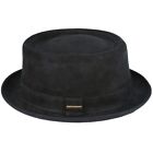 Classic Leather Porkpie Hat Goldwin Bond Cap Derby 100% Sheep Skin Hat