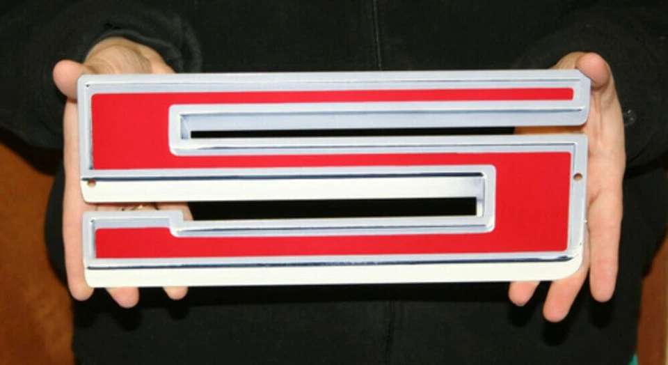 GM CHEVY VINTAGE RED NUMBER 5 – FLAT STEEL SIGN 12" X 5"  - Image 1 of 1