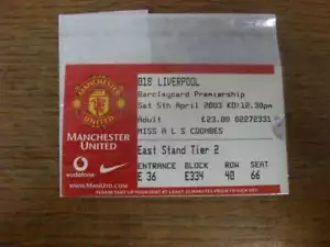05/04/2003 Ticket: Manchester United v Liverpool - Picture 1 of 1