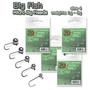 Micro Jig Heads size 4 1-6g LRF Ultra Light Soft Lure Drop Shot Fishing Set - Picture 1 of 5