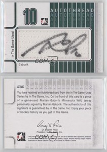 2013-14 In the Game-Used Autothread Marian Gaborik #AT-MG Auto